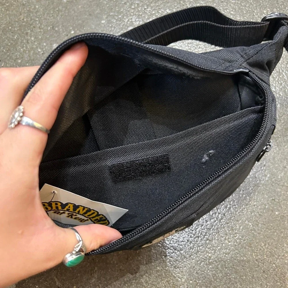 Vintage 90s Retro Style Rear Gear Black Fanny Pack Bum Bag Adjustable Waist